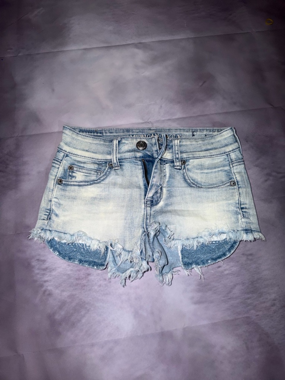 American Eagle Outfitters Light Blue Distressed Denim Cutoff Shorts